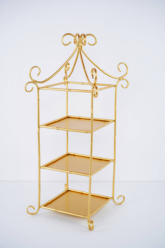 Gold Metal Bamboo Table Display Stand - Large