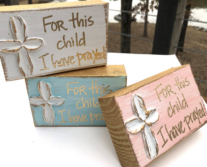 "For This Child" Wood Block Painting Decor