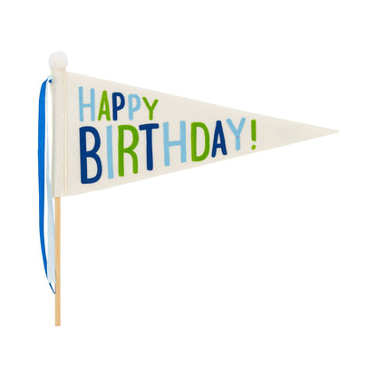 Blue Happy Birthday Felt Pennant Banner