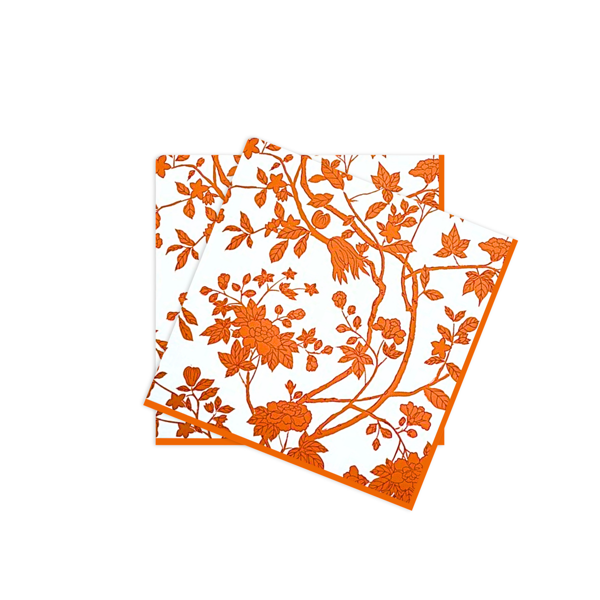 Orange Chinoiserie Cocktail Napkins (25ct)