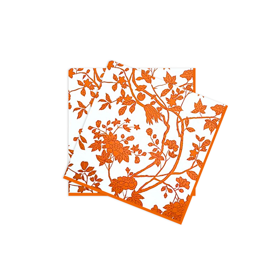 Orange Chinoiserie Cocktail Napkins (25ct)