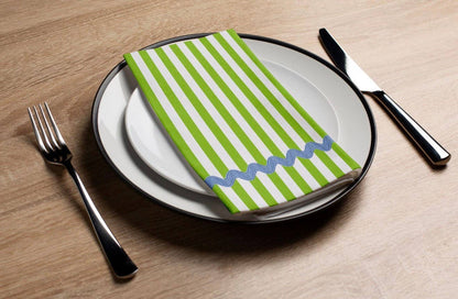 Ric Rac Green Stripe Printed Guest Towel (16ct)