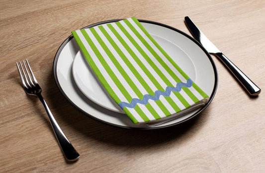 Ric Rac Green Stripe Printed Guest Towel (16ct)