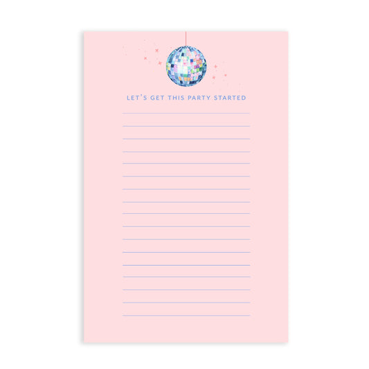 Let's Get This Party Started Disco Notepad