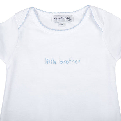 Little Brother Embroidered Lap Bodysuit