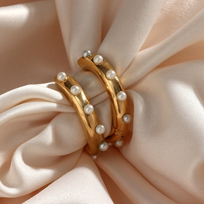 Sophie Pearl Hoop Huggie Earrings