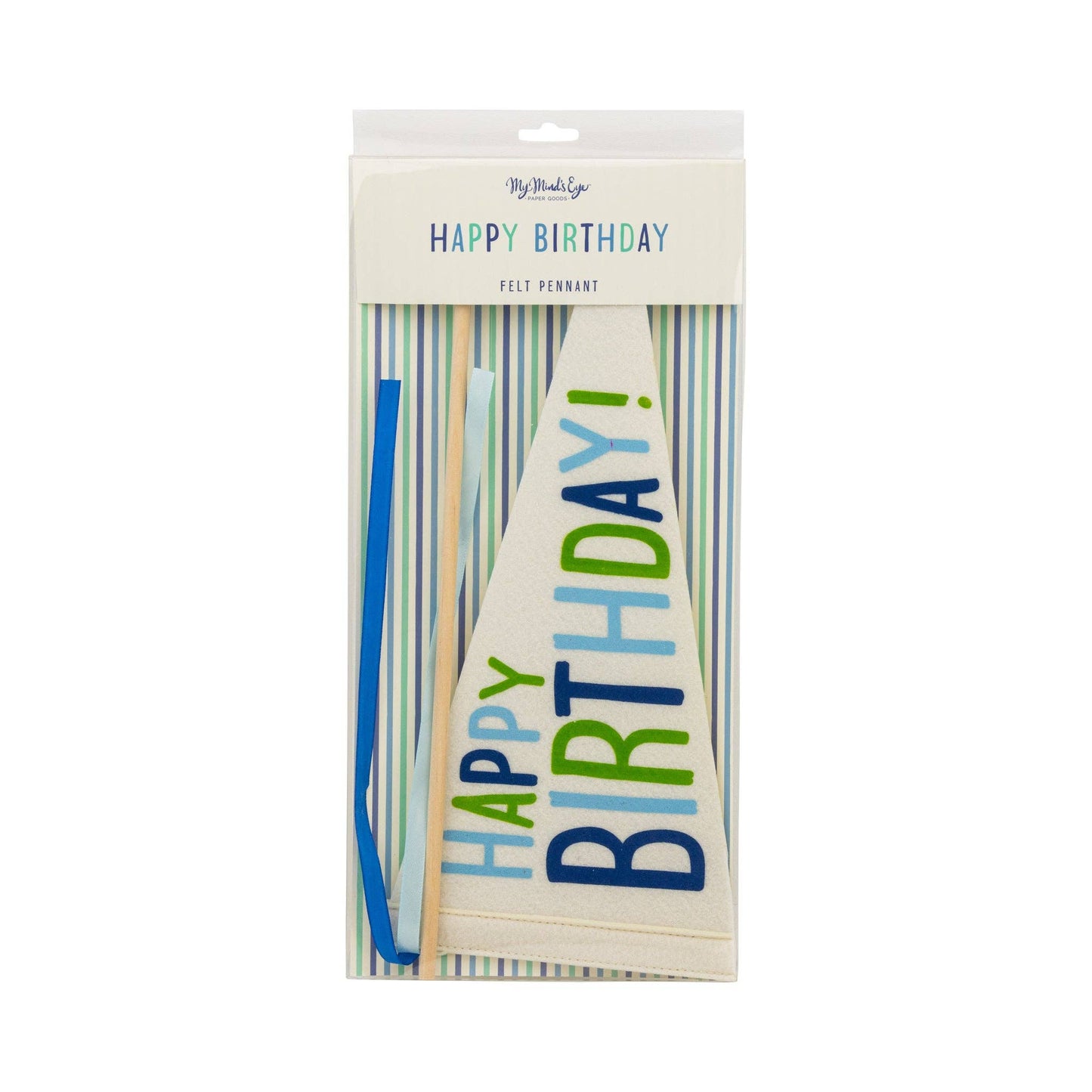 Blue Happy Birthday Felt Pennant Banner
