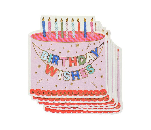 Birthday Wishes Diecut Cake Napkins (20 ct)