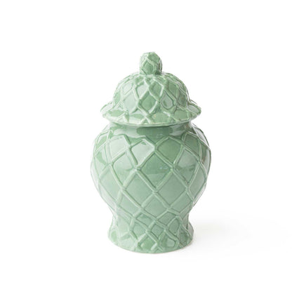 Green Textured Ginger Jar, Small