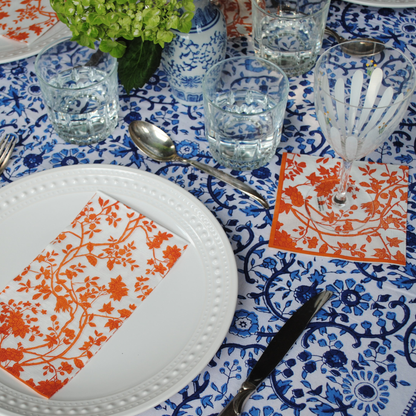 Orange Chinoiserie Cocktail Napkins (25ct)