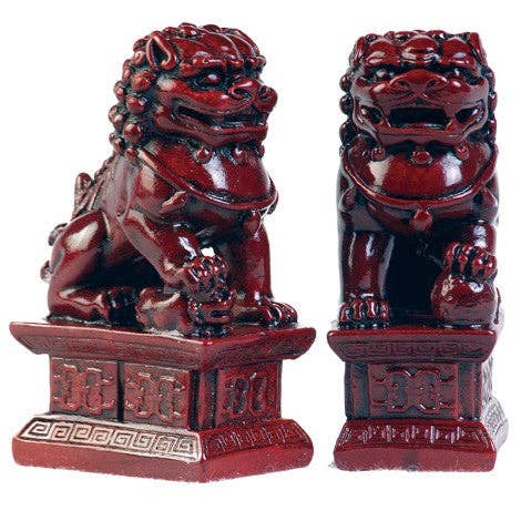 Fu Dogs Set Cherry Red