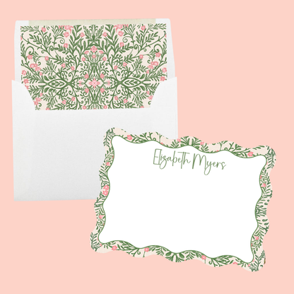 Thank You: Chinoiserie Floral Pattern Scalloped Set