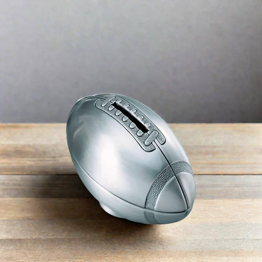 Football Shaped Silver Money Bank