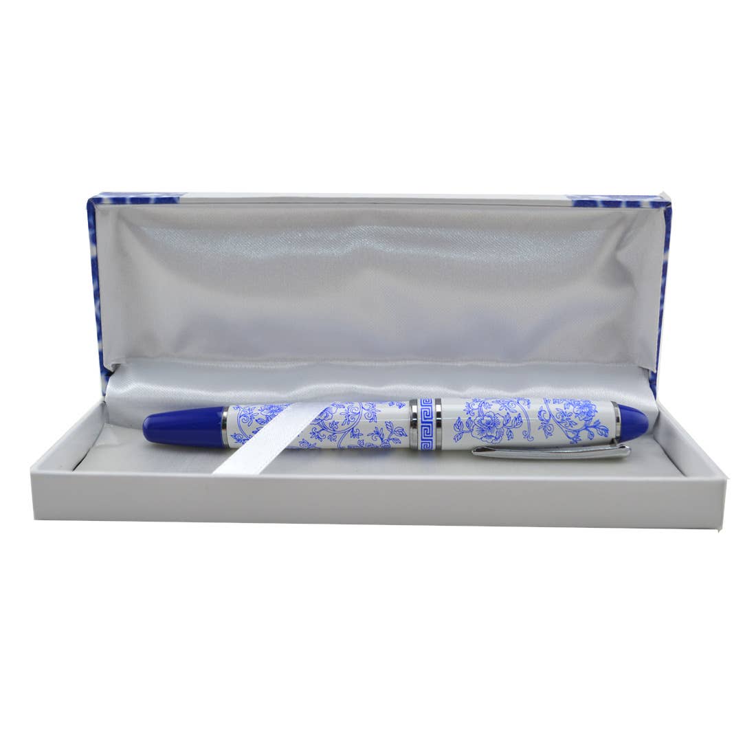 Blue & White Floral Ceramic Pen