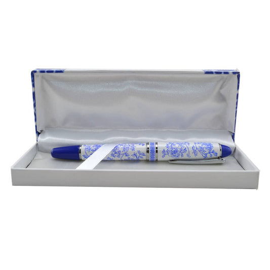 Blue & White Floral Ceramic Pen