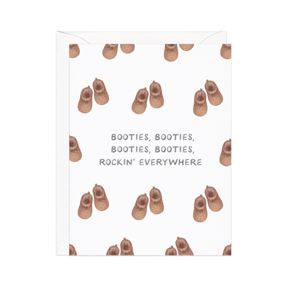 Miss New Booties New Baby Greeting Card