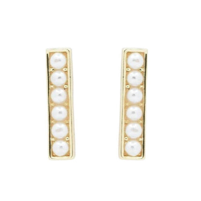 Monroe Pearl Bar Mini Studs