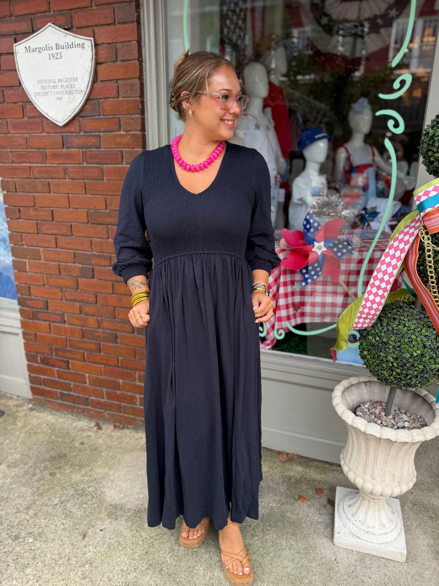 Midnight Smocked Maxi Dress