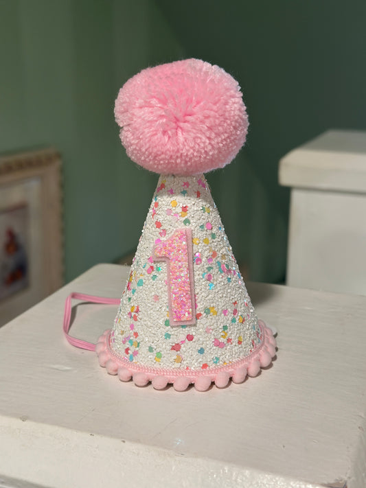 Pink Sparkle Birthday Hat
