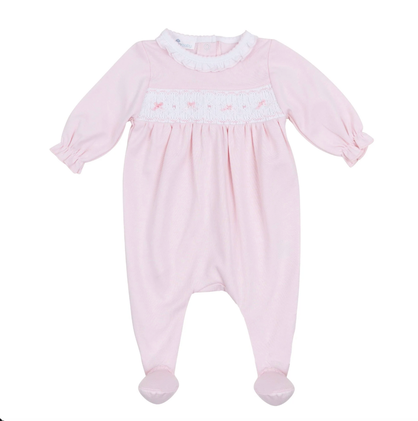 MB Amelia's Classics Pink Solid Smocked Footie