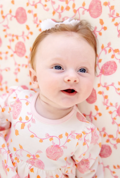 Daisy Diaper Cover Dress Gourd-geous (Palmetto Pearl)/Palm Beach Pink Long Sleeve