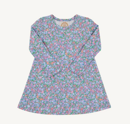 Polly Play Dress Mountain Brook Mini Floral (Parrot Cay Coral) Long Sleeve