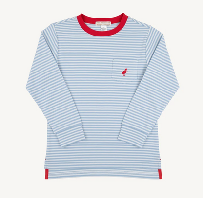 Carter Crewneck Barrington Blue Stripe/Richmond Red Long Sleeve
