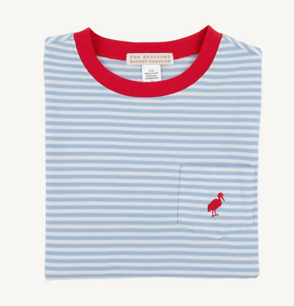 Carter Crewneck Barrington Blue Stripe/Richmond Red Long Sleeve