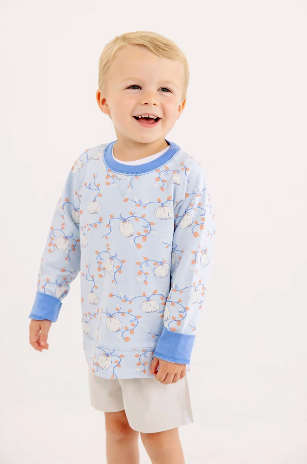 Boys Cassidy Comfy Crewneck Gourd-geous (Buckhead Blue)