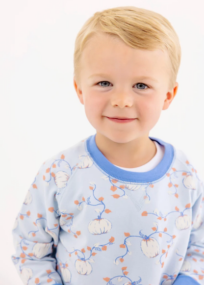 Boys Cassidy Comfy Crewneck Gourd-geous (Buckhead Blue)