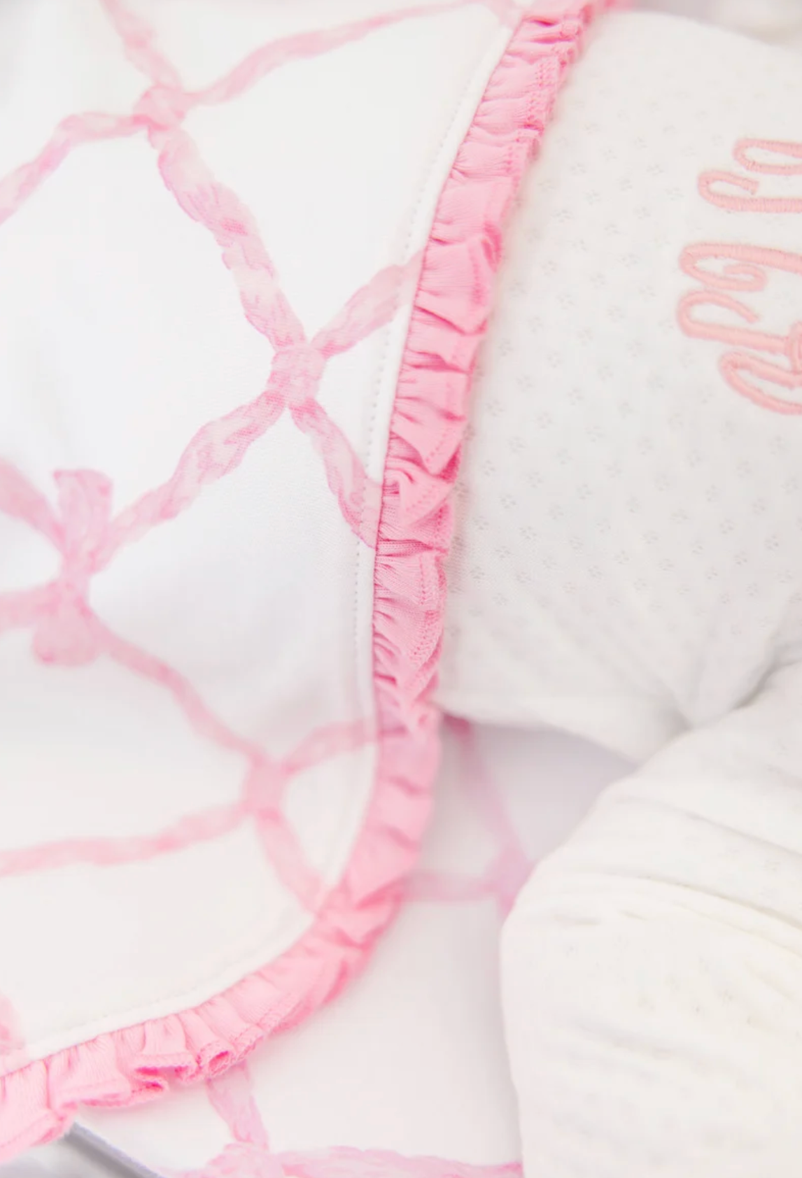 Baby Buggy Blanket Belle Meade Bow/Pier Party Pink