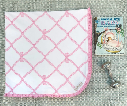 Baby Buggy Blanket Belle Meade Bow/Pier Party Pink