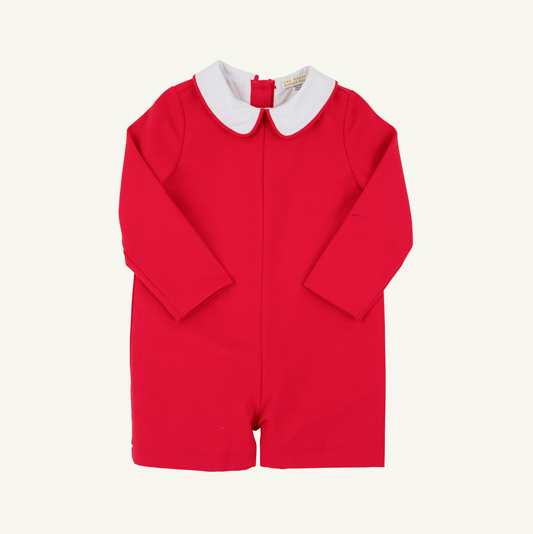 John Hall Jon Jon - Pique Richmond Red/Worth Ave White