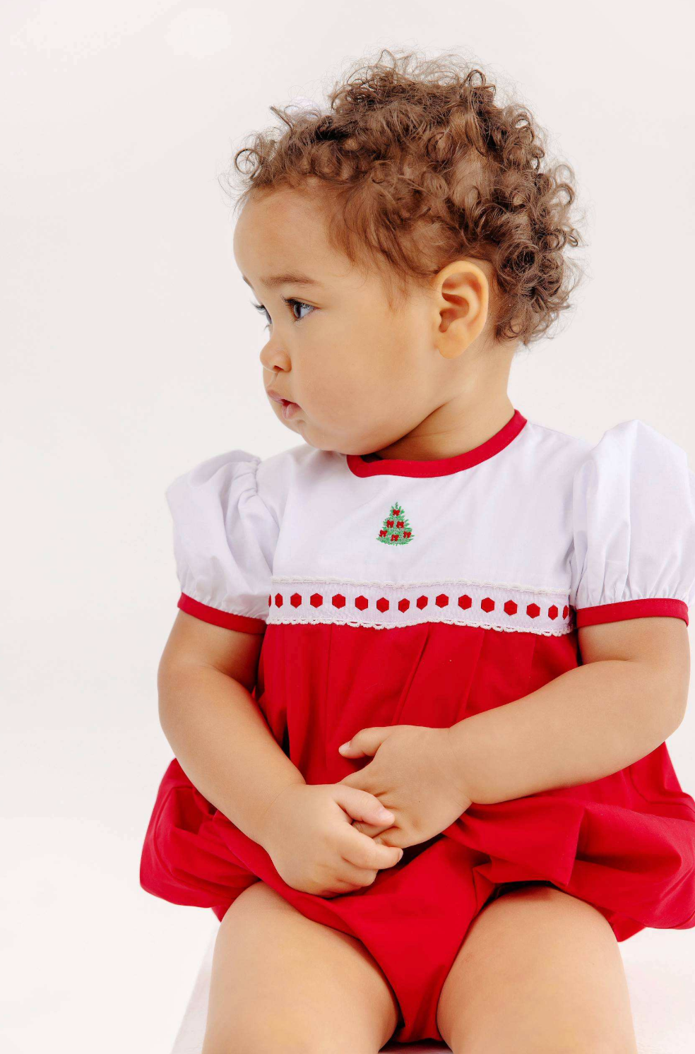 Cindy Lou Bubble - Broadcloth Worth Ave White/Richmond Red/Christmas
