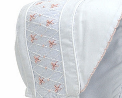 Sweetly Smocked Bonnet Pink on Worth Ave White