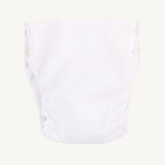 Dalton Diaper Cover - Worth Ave White Broadcloth