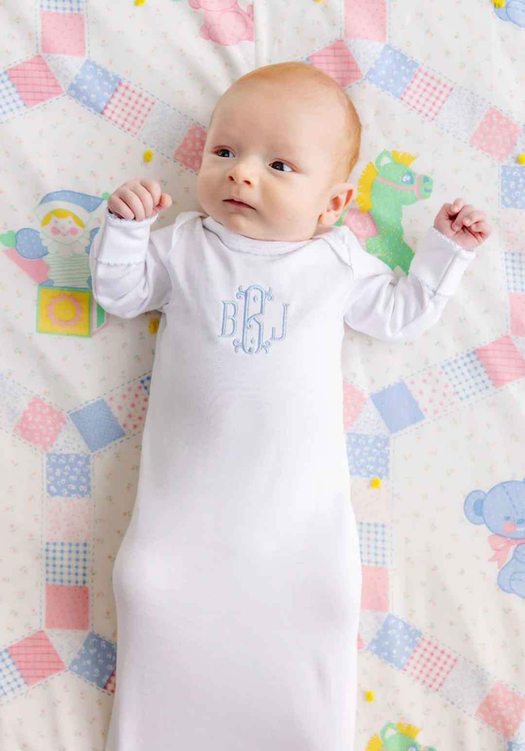 Darling Debut Set - White (with Pink or Blue) Pima