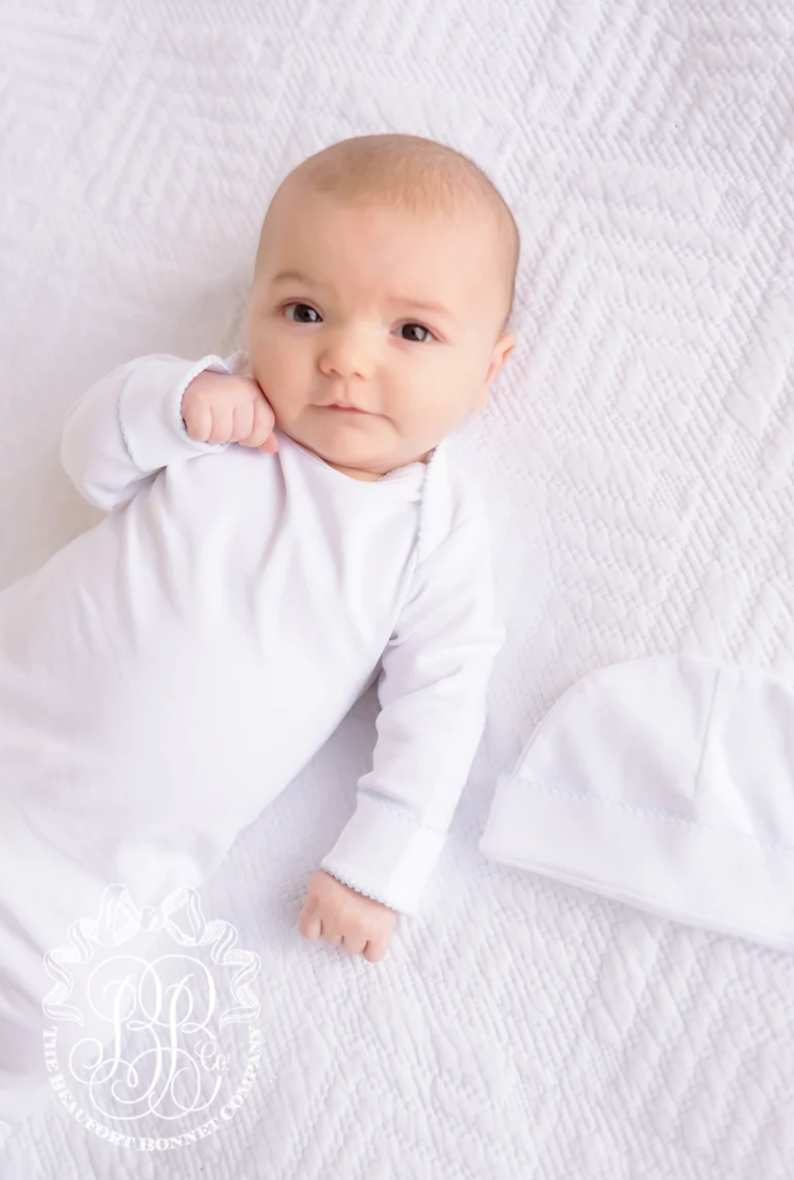 Darling Debut Set - White (with Pink or Blue) Pima