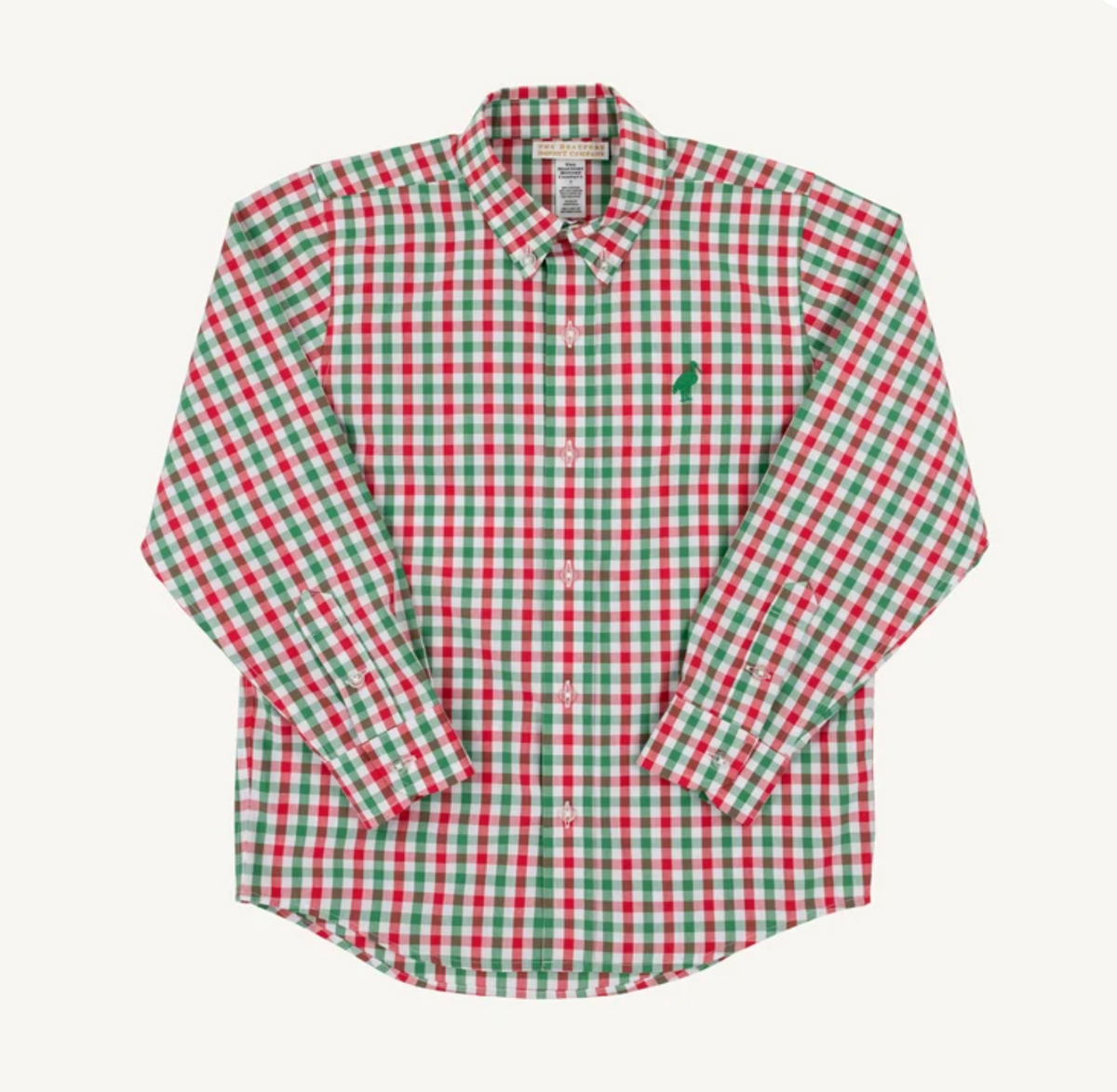 TBBC Dean's List Dress Shirt Richmond Red and Kiawah Kelly Green Gingham