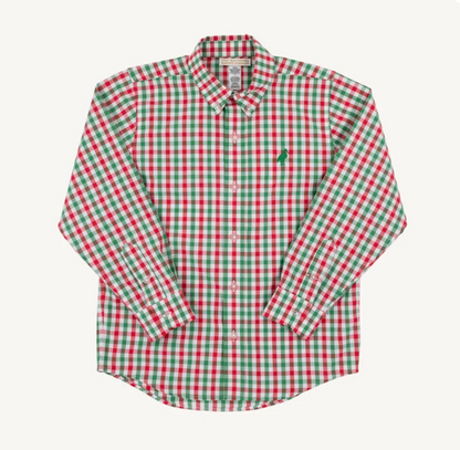 TBBC Dean's List Dress Shirt Richmond Red and Kiawah Kelly Green Gingham