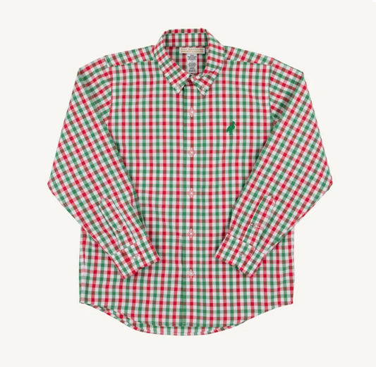TBBC Dean's List Dress Shirt Richmond Red and Kiawah Kelly Green Gingham