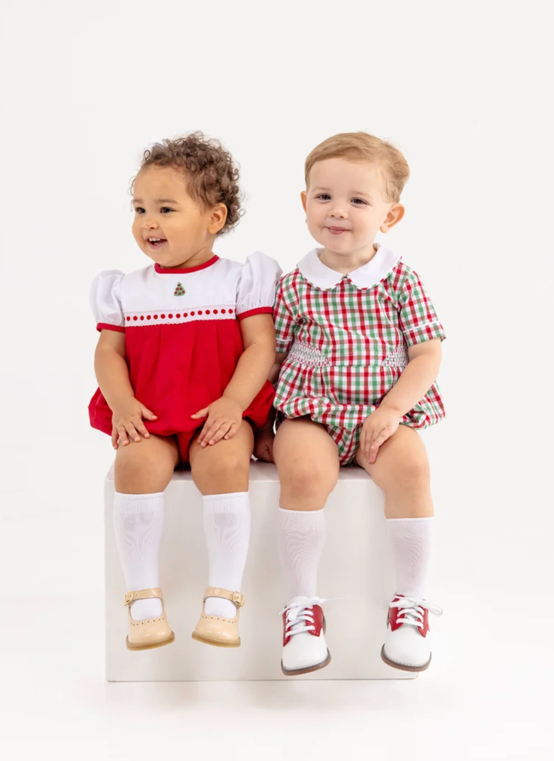 Brentley Bubble Richmond Red and Kiawah Kelly Green Gingham