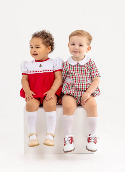 Brentley Bubble Richmond Red and Kiawah Kelly Green Gingham