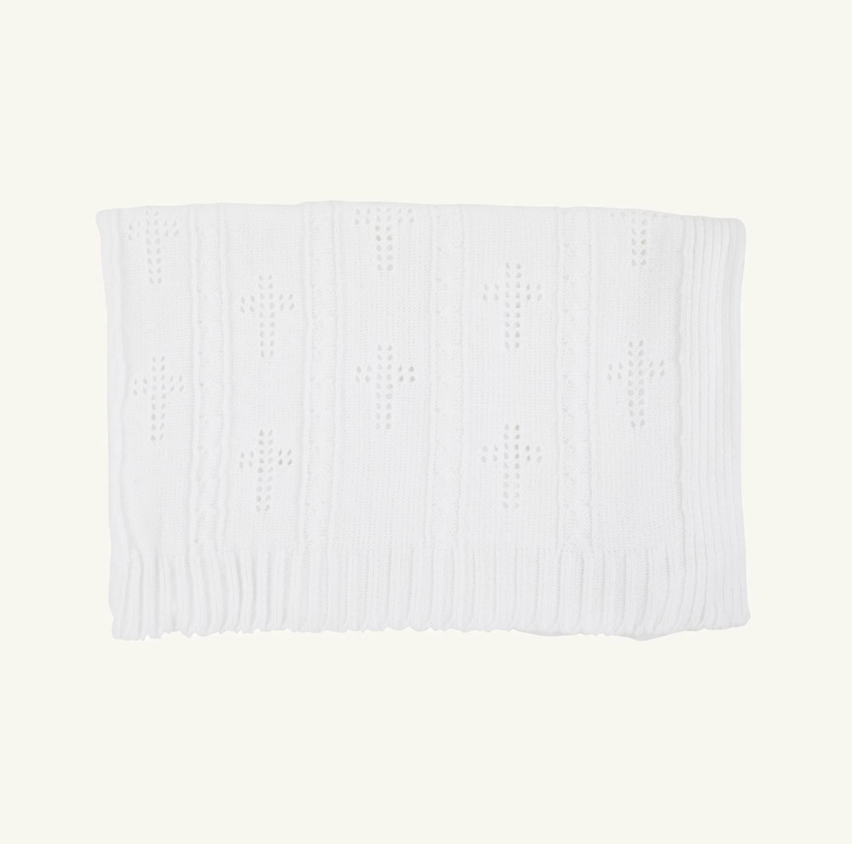 Bailey Baby Blanket - Worth Ave White Pointelle