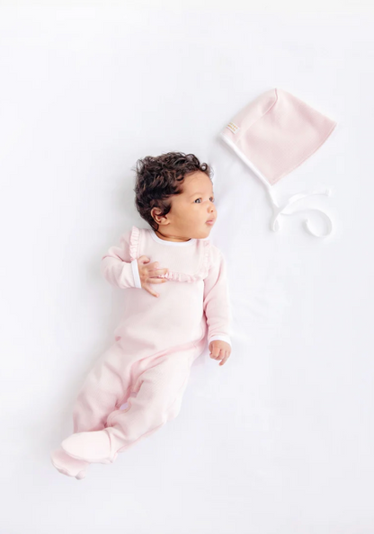 Rock Me Romper Palm Beach Pink/Worth Ave White, Ribbed