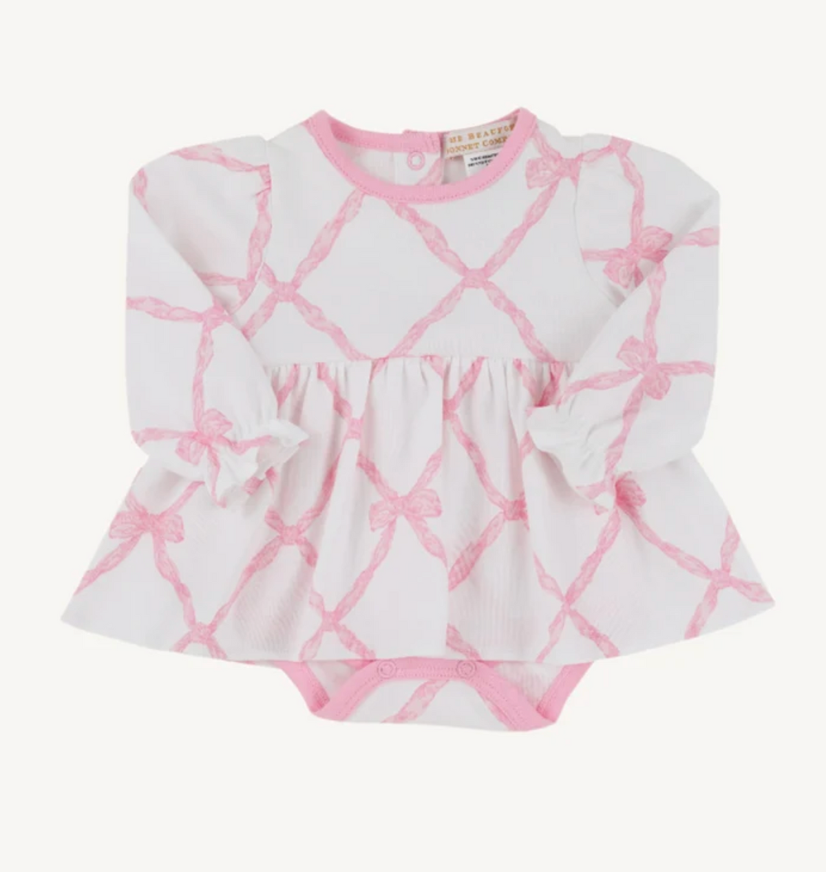 Daisy Diaper Cover Dress Belle Meade Bow/Pier Party Pink Long Sleeve
