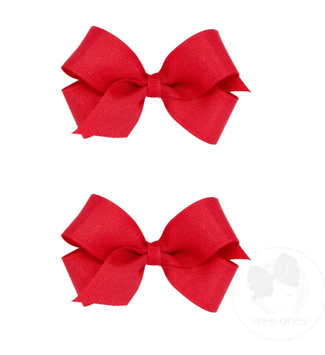 Mini Grosgrain Hair Bow Two Pack