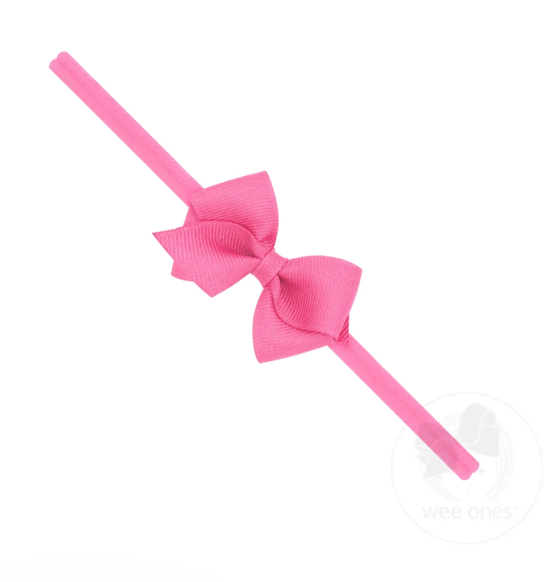 Wee Grosgrain Bow on Matching Skinny Nylon Band
