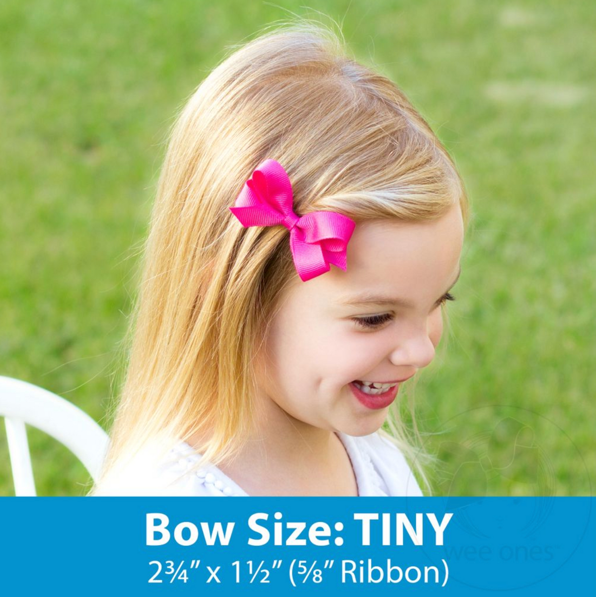Tiny Classic Organza Single Hair Bow, White