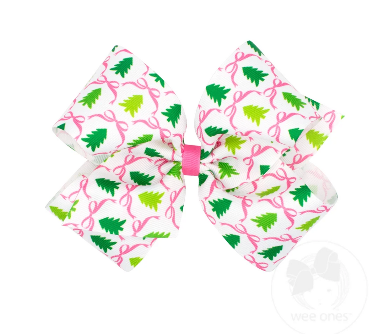 Tree & Bows - King Pink Christmas Print Bow